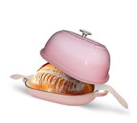 Cast Iron Dutch Oven,6 QT Bread Oven,Thick Enameled Loaf Pan with Lid,Bread Pans for Homemade Bread,14.5"Dutch Oven for Bread Baking,Loaf Pans-with Silicone Baking Mat&Recipe,Gifts for Family,Pink