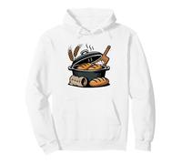 Cast Iron Dutch Oven Crackling Crust Bread Minimal Art Baker Pullover Hoodie
