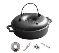 Cast Iron Dutch Oven - Durable Non-Stick Cookware with Handle, Ideal for Camping, BBQ and Induction Cookers | for Kitchen Outdoor Fire Pit Picnic Adventure Cooking Home