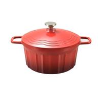 Cast Iron Dutch Oven, Non-stick Cocotte with Dual Handles for Braising, Stewing, Roasting, and Baking, Safe for All Cooktops