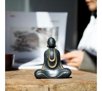 Cast Iron faceless Buddha Statue,Collectible Figurine Sculpture Decoration Ornament for Home Yoga Studio, Meditation Room Art Decor(Size:B)