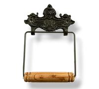 Cast Iron Falcon Oak Wooden Toilet Towel Holder