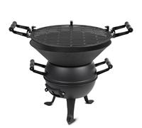 Cast Iron Fire Pit BBQ Portable Charcoal Barbecue Steel Camping Garden Grill UK