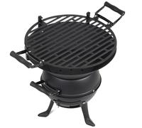 Cast Iron Fire Pit BBQ Portable Charcoal Barbecue Steel Garden Grill