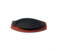 Cast Iron Fish Shaped Grill Pan Korean BBQ Plate for Cooking Even Heat Distribution Sturdy Black 32cm(B)