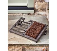 Cast Iron Free Standing Outdoor Garden Boot Brush and Scraper Dibor Brown Medium