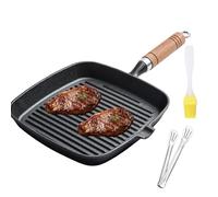 Cast Iron Frying Pan, Durable Nonstick Griddle with Handle, Heatproof for Baking and Grilling, Perfect for Outdoor Cooking and Campfire Use