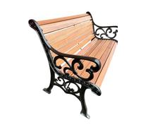 Cast Iron Garden Bench African Sapele Wood Slats