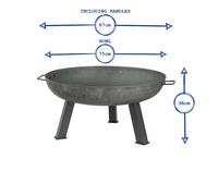 Cast Iron Garden Fire Pit Outdoor Garden Patio Heater Camping Bowl Wood Charcoal