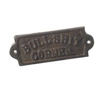 Cast Iron Garden Patio Wall Plaque Sign BULLSHIT CORNER