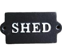 Cast Iron Garden Shed Sign, Black Metal Wall Plaque, Rustic Decorative Name Plate