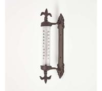 Cast Iron Garden Thermometer Wall Mounted Ornate Window Frame Temperature