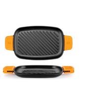 Cast Iron Grill Pan Efficient 35 cm Orange Pinti Stainless Steel