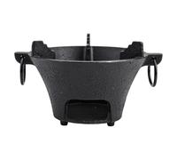 Cast Iron Grill Pan for Korean Cooking & Japanese Barbecue, Thick Base for Even Heat Distribution, Ideal for Outdoor Kitchen & Camping, 19.5cm Diameter