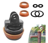 Cast Iron Hand Pump Replacement for PISTON Set with Leather Seal for Type 75 Garden Well Pump Includes 2 Extra Seals 4 Rubber Gaskets 80mm Outer Diameter