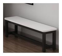 Cast Iron & Hardwood Patio Bench Slish Shoe Changing Stool for Home Gym & Mall Black & White 100x35x45cm (39.4x13.8x17.7in)