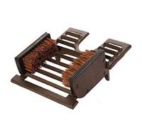 Cast Iron Heavyweight Antique Brown Doorstep Double Boot Brush and Scraper Recycled Cast Iron Boot Brush with Sustainably Sourced Coir Fibre Bristles