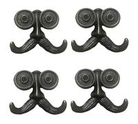 Cast Iron Hook, Heavy Duty Vintage Decorative Wall Hooks for Hanging, Art Decorative Antique Beard Shape Wall Hanger with 2 Hooks and Screws for Coat Scarf Bag Towel Key Cap Decorative Gift (4)