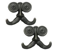 Cast Iron Hook, Heavy Duty Vintage Decorative Wall Hooks for Hanging, Art Decorative Antique Beard Shape Wall Hanger with 2 Hooks and Screws for Coat Scarf Bag Towel Key Cap Decorative Gift (2)