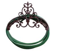 Cast Iron Hose Holder Brown Wall Mounted Garden Hosepipe Storage Hanger Wate...