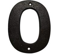 Cast Iron House & Door Numbers 0-9, A-E - Available in Black and Brown (0, Black)