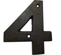 Cast Iron House & Door Numbers 0-9, A-E - Available in Black and Brown (4, Black)