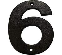 Cast Iron House & Door Numbers 0-9, A-E - Available in Black and Brown (6, Black)