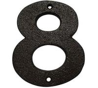 Cast Iron House & Door Numbers 0-9, A-E - Available in Black and Brown (8, Black)