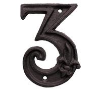 CAST IRON HOUSE NUMBERS - and address display, elegant raised design, classic style, weather resistant + rustproof finish, sturdy hi construction