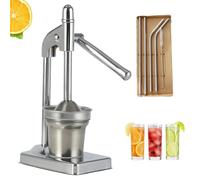 Cast Iron Juicer Hand Press, 2025 New Heavy Duty Cast Iron Manual Juicers, Manual Juicer Stainless Steel Lemon Squeezer, Crusher Machine for Fresh Lemonade Orange Juice, Easy to Clean (Silver)
