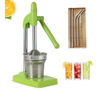 Cast Iron Juicer Hand Press, 2025 New Heavy Duty Cast Iron Manual Juicers, Manual Juicer Stainless Steel Lemon Squeezer, Crusher Machine for Fresh Lemonade Orange Juice, Easy to Clean (Green)