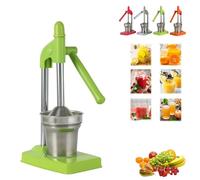 Cast Iron Juicer Hand Press, Heavy Duty Cast Iron Manual Juicer, Stainless Steel Lemon Squeezer, Lime Citrus Crusher Machine for Fresh Lemonade and Orange Juice(Green)