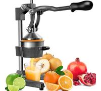 Cast Iron Juicer, Manual Juicer Commercial Citrus Juicer, Hand Press Manual Fruit Juicer, Orange Lime Squeezer Heavy Duty Fruit Press for Pomegranate/Watermelon/Orange/Lemon/Lime (Dark Black)