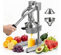 Cast Iron Juicer, Manual Juicer Squeezer, Commercial Heavy Duty Cast Iron Countertop Fruit Press Lime Squeezer Hand Press Manual Orange Citrus Lemon Grapefruit Pomegranate Fruit Juice Squeezer Machine