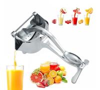 Cast Iron Juicer Squeezer - Max Extraction Hand Press Lemon Juicer Hand Press Heavy Duty Countertop Squeezer for Fresh Orange Juice, Durable Citrus Fruit Squeezer, Easy to Clean (sliver)