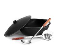 Cast iron Kazan 12 L, Kazan pot, cast iron kettle, kazan kazan, kazan 12 l, with ladle, slotted spoon, kazan dolly plova, kazan chuguns, 12 L, 12 L