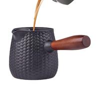 Cast Iron Kettle - 600ml Stove Teapot, Sturdy Wooden Handle, Heavy Duty Construction | Ideal Travel Camping Boiling Tea Water Hot Drink Preparation For Adults Kids Family