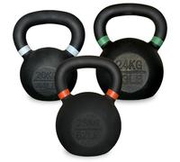 Cast Iron Kettlebell Set - 3 Piece Weight Set (12 kg to 72 kg) - Solid Core, Flat Base, Wide Grip Handle - Full Body Workout for Home Gym Strength Training ((6+8+10)24Kg)