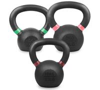 Cast Iron Kettlebell Set - 3 Piece Weight Set (12 kg to 72 kg) - Solid Core, Flat Base, Wide Grip Handle - Full Body Workout for Home Gym Strength Training ((2+4+6)12Kg)