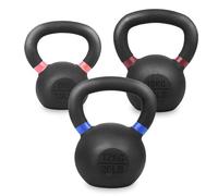 Cast Iron Kettlebell Set - 3 Piece Weight Set (12 kg to 72 kg) - Solid Core, Flat Base, Wide Grip Handle - Full Body Workout for Home Gym Strength Training ((4+6+8)18Kg)