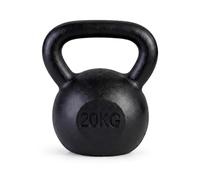Cast Iron Kettlebell Weight 4kg-20kg - Solid Strength Training Kettlebell with Protective Base, Smooth Grip Handle for Home Gym Fitness, Muscle Building & Full Body Workout (Black, 20KG)