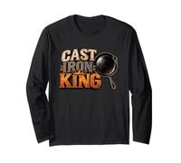 Cast Iron King Skillet Cook Cast Iron Humor Long Sleeve T-Shirt