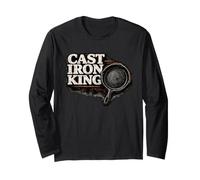Cast Iron King Skillet Cook Cast Iron Humor Long Sleeve T-Shirt