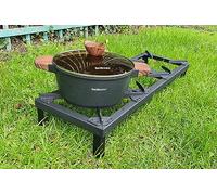 Cast Iron LPG Burner Camping Cooker Butane Gas Country Stove Double or Triple Burner BBQ Portable Grill, Boiling Ring Outdoor Camping Propane Catering (Triple Burner Stove)