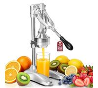 Cast Iron Manual Citrus Juicer,Heavy Duty Fruit Press for Pomegranate/Watermelon/Orange/Lemon/Lime, Home, Café & Bar use (SILVERY)