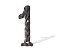 Cast Iron Metal House Numbers Mail Box Number, 5.5Inch Sturdy Heavy Embossed House Address Plaque Numbers 0 to 9 for Indoor Outdoor for DIY Projects Hanging Wall Sign Letters Décor