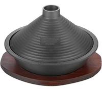 Cast Iron Moroccan Tagine Pot with Tray, Non-Stick Tagine with Conical Lid Induction Compatible Gas Stove Kitchen Essential,28