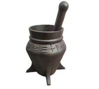 Cast Iron Mortar And Pestle Set, Heavy-Duty Spice Grinder, Old-fashioned Herb Masher For Kitchen, Retro Apothecary Style Collectible