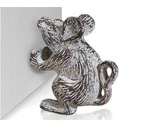 Cast Iron Mouse Decorative Door Stop | Door Wedge | Unique, Antique Design (Antique White)