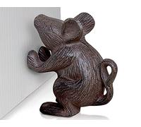 Cast Iron Mouse Door Stop by Comfify- Decorative Vintage Rustic Door Stop - Stop Your Bedroom, Bath and Exterior Doors with Style - Rustic Brown Color